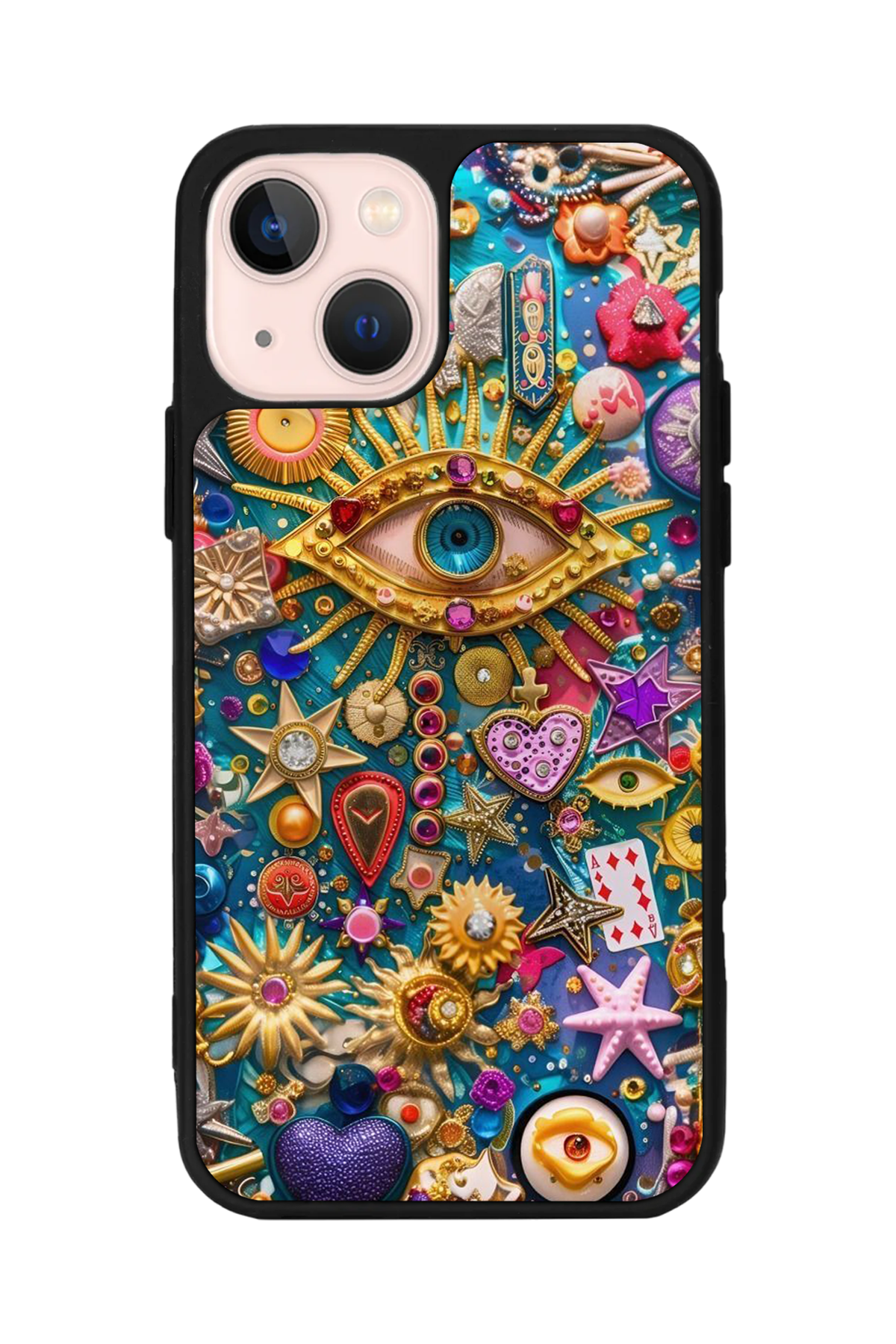 iPhone 13 Mini Uyumlu Göz Tasarımlı Glossy Premium Kılıf