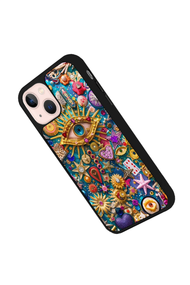 iPhone 13 Mini Uyumlu Göz Tasarımlı Glossy Premium Kılıf