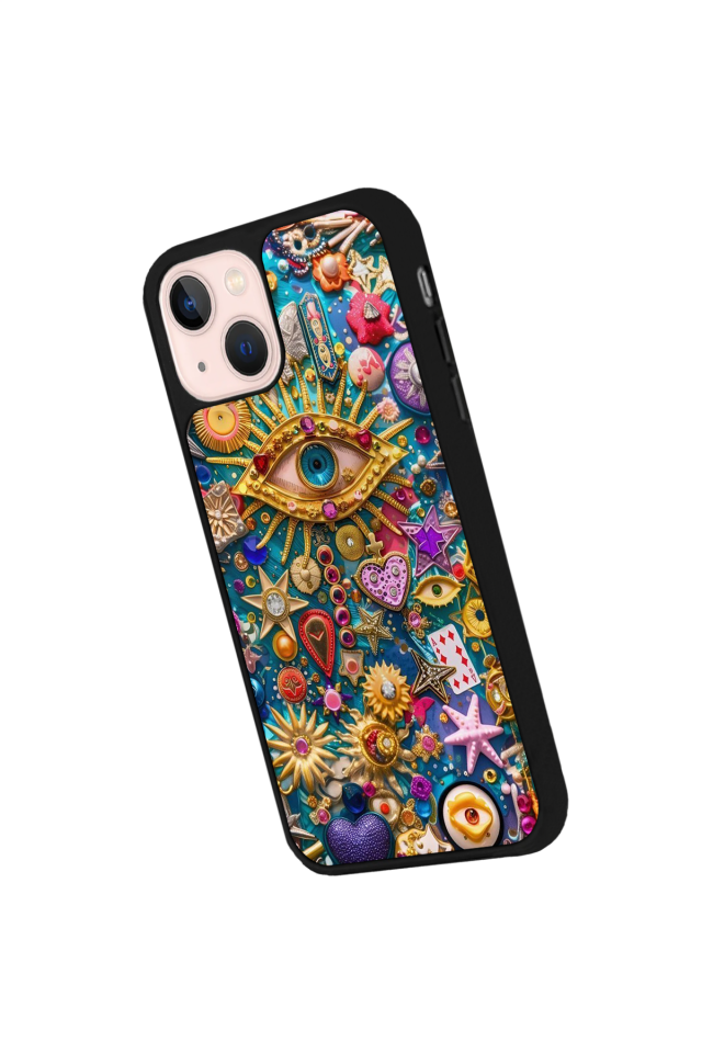 iPhone 13 Mini Uyumlu Göz Tasarımlı Glossy Premium Kılıf