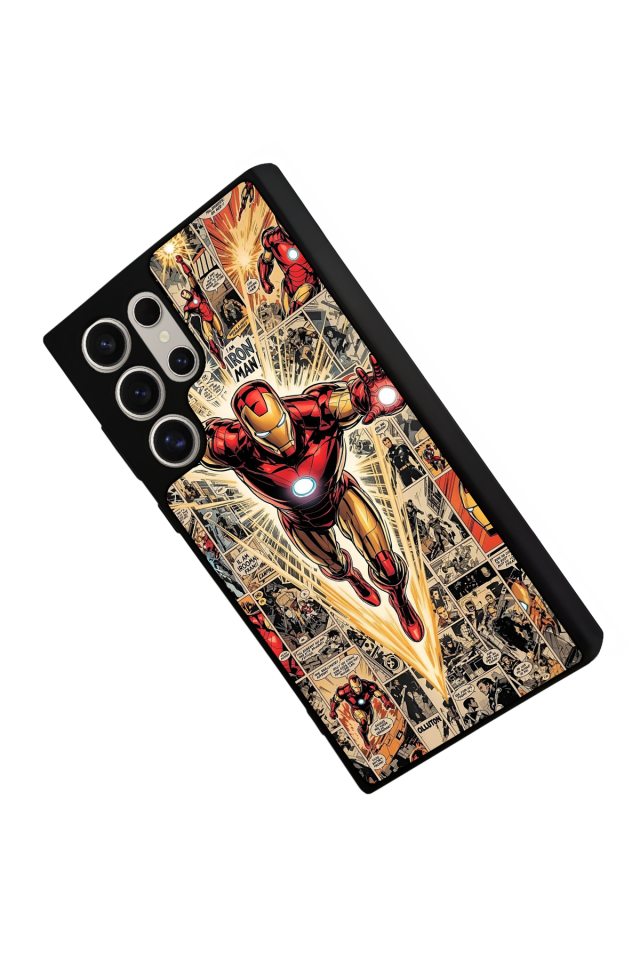 Samsung Galaxy S22 Ultra Uyumlu  Iron Man ( Demir Adam ) Tasarımlı Glossy Premium Kılıf