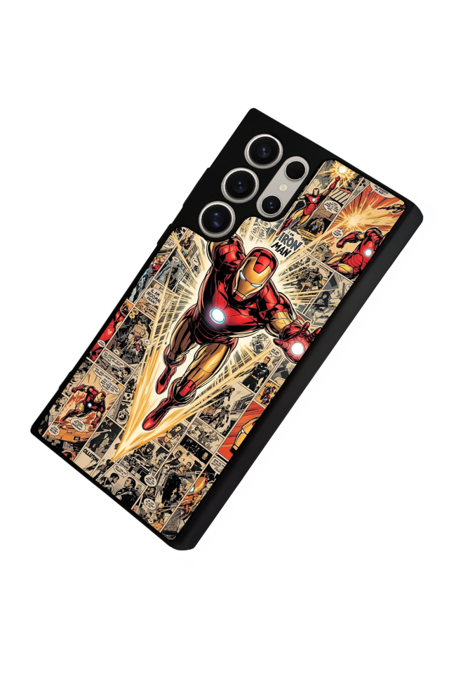 Samsung Galaxy S22 Ultra Uyumlu  Iron Man ( Demir Adam ) Tasarımlı Glossy Premium Kılıf