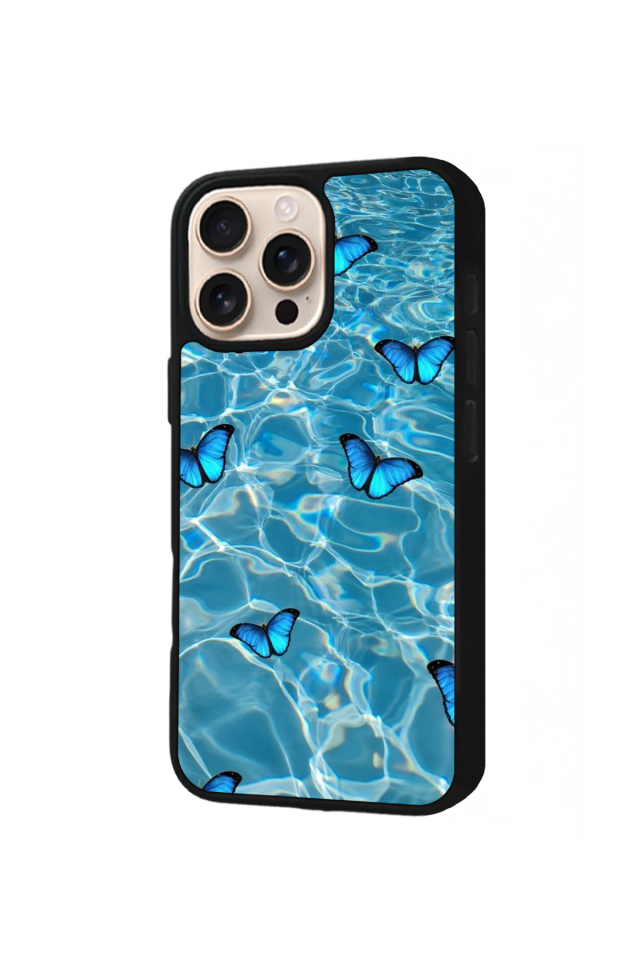iPhone 16 Pro Uyumlu Kelebek Tasarımlı Glossy Premium Kılıf
