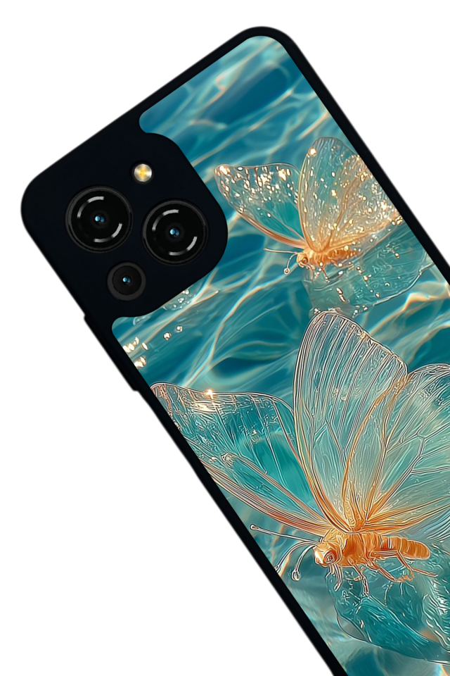 Reeder S23 Pro Max Uyumlu Kelebek Tasarımlı Glossy Premium Kılıf