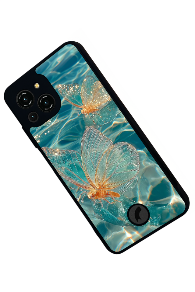 Reeder S23 Pro Max Uyumlu Kelebek Tasarımlı Glossy Premium Kılıf