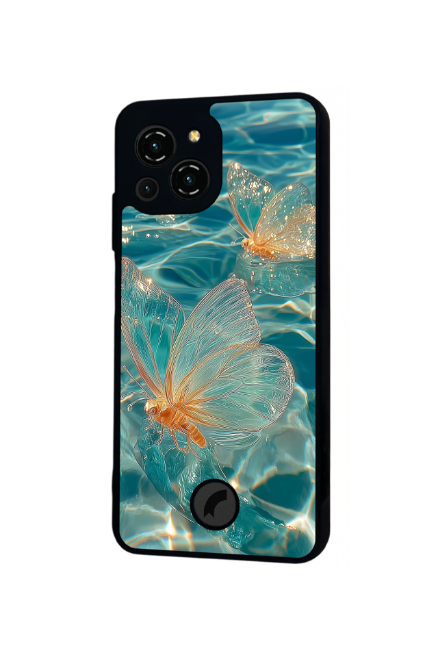 Reeder S23 Pro Max Uyumlu Kelebek Tasarımlı Glossy Premium Kılıf