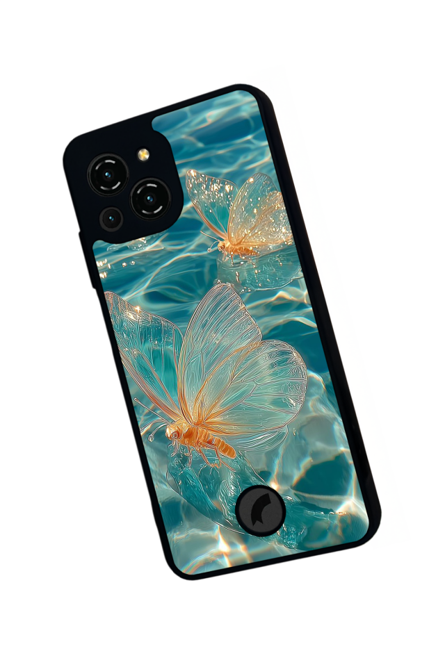 Reeder S23 Pro Max Uyumlu Kelebek Tasarımlı Glossy Premium Kılıf