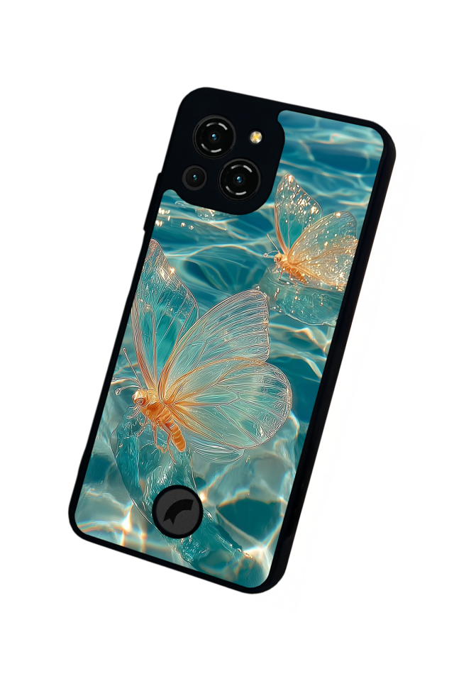 Reeder S23 Pro Max Uyumlu Kelebek Tasarımlı Glossy Premium Kılıf