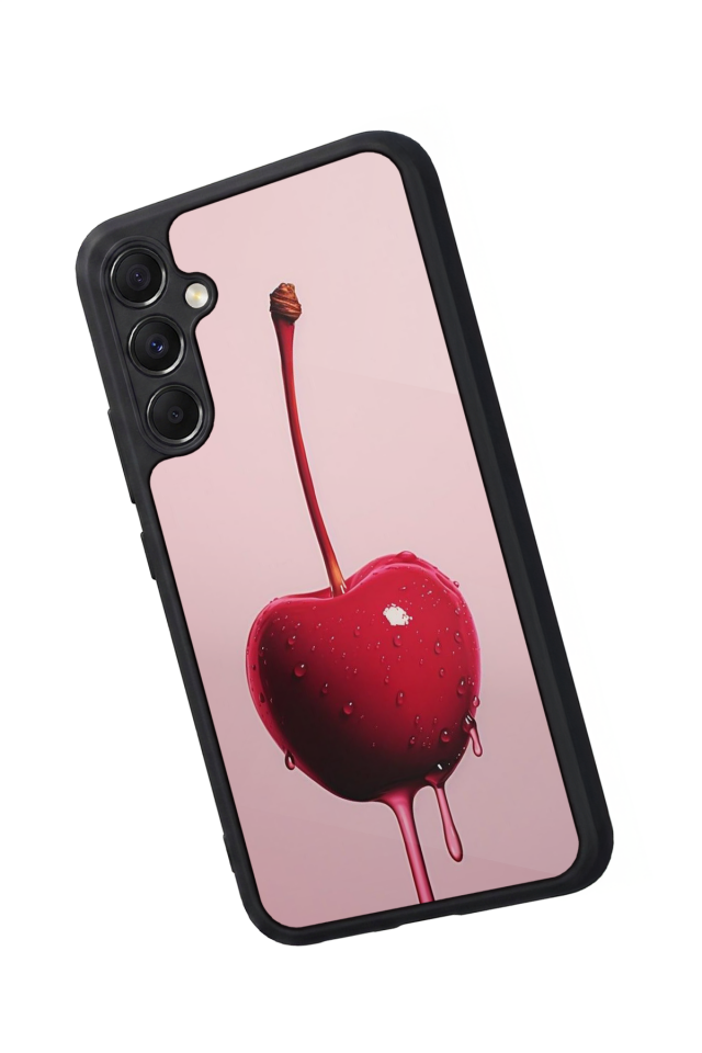 Samsung Galaxy M34 Uyumlu Kiraz Tasarımlı Glossy Premium Kılıf