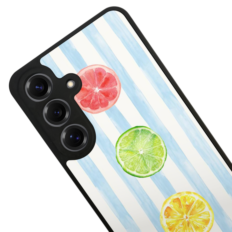 Samsung Galaxy S25 Uyumlu Limon Tasarımlı Glossy Premium Kılıf