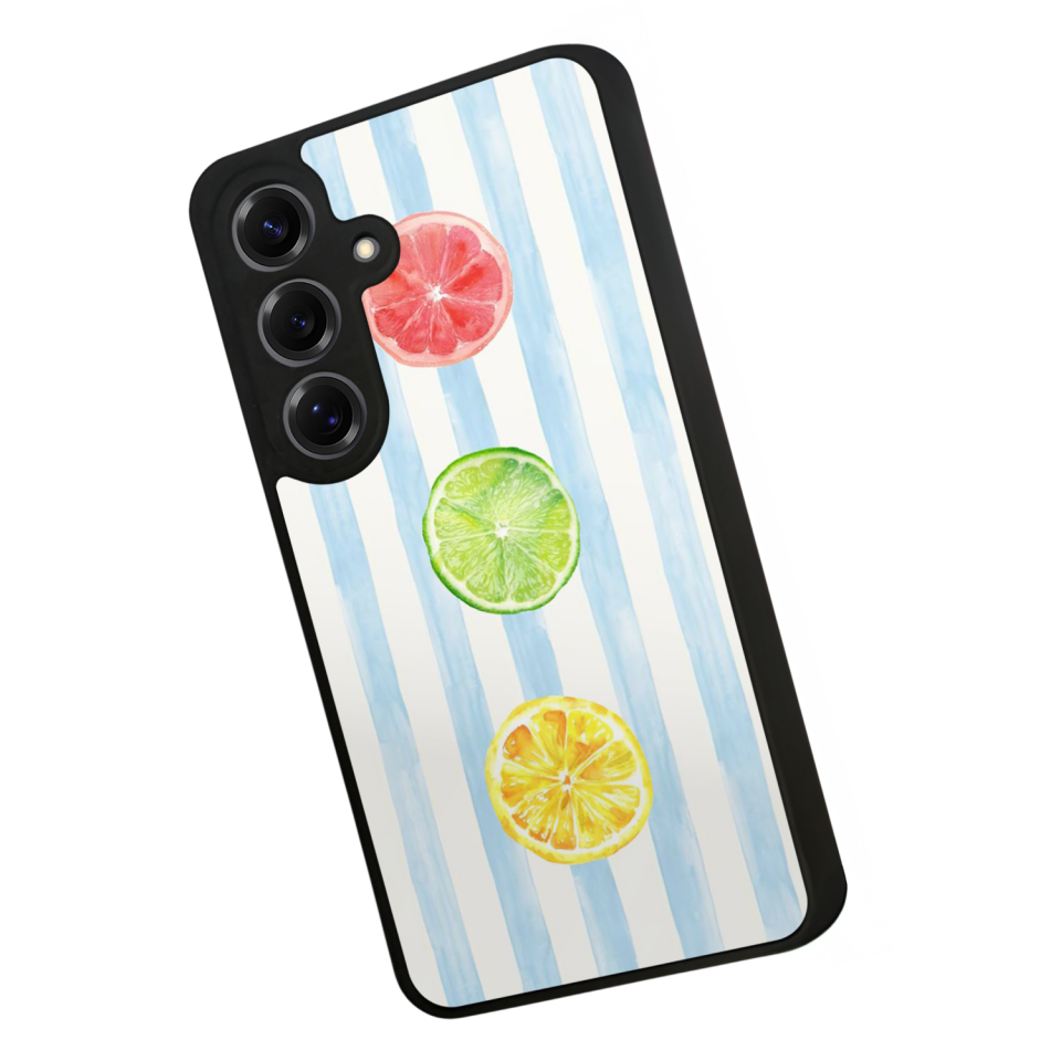 Samsung Galaxy S25 Uyumlu Limon Tasarımlı Glossy Premium Kılıf