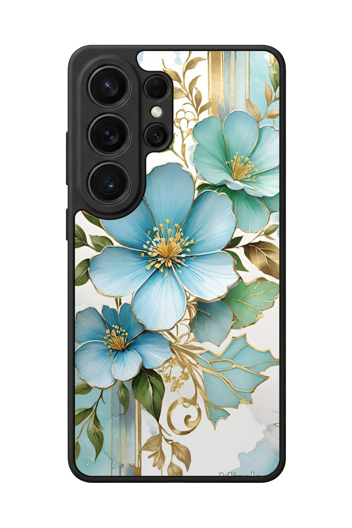 Samsung Galaxy S26 Ultra Uyumlu Yaldizli Cicek Tasarımlı Glossy Premium Kılıf