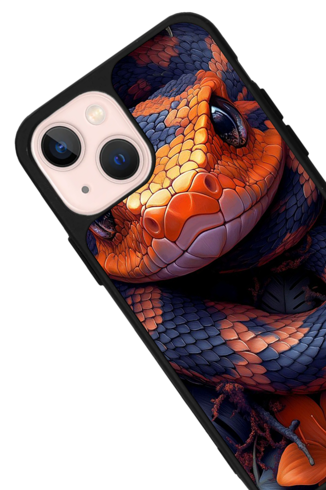 iPhone 13 Mini Uyumlu Yılan Tasarımlı Glossy Premium Kılıf