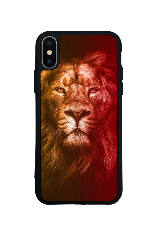 iPhone X/ XS Uyumlu Aslan Tasarımlı Glossy Premium Kılıf