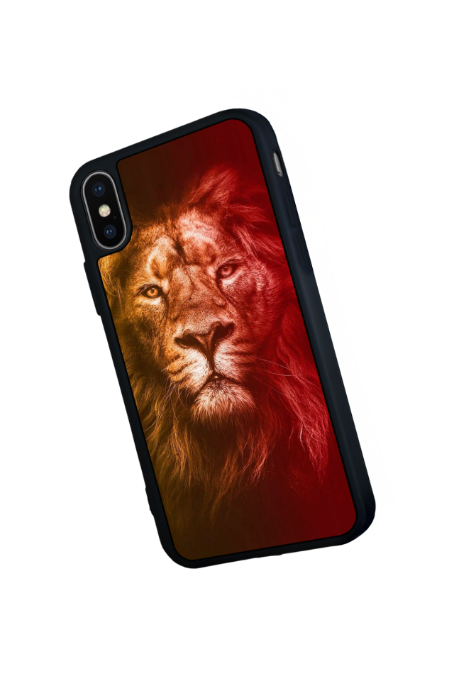 iPhone X/ XS Uyumlu Aslan Tasarımlı Glossy Premium Kılıf