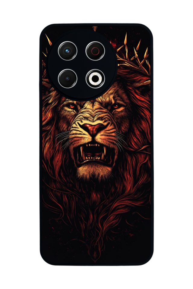 Tecno Spark 30 Pro Uyumlu Aslan Tasarımlı Glossy Premium Kılıf