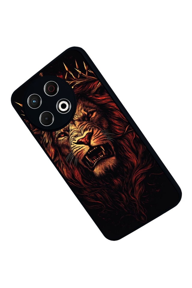 Tecno Spark 30 Pro Uyumlu Aslan Tasarımlı Glossy Premium Kılıf