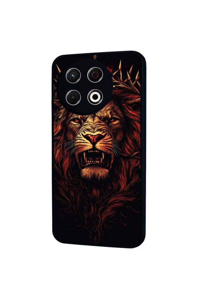 Tecno Spark 30 Pro Uyumlu Aslan Tasarımlı Glossy Premium Kılıf
