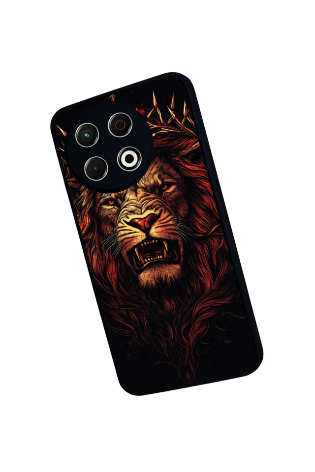 Tecno Spark 30 Pro Uyumlu Aslan Tasarımlı Glossy Premium Kılıf