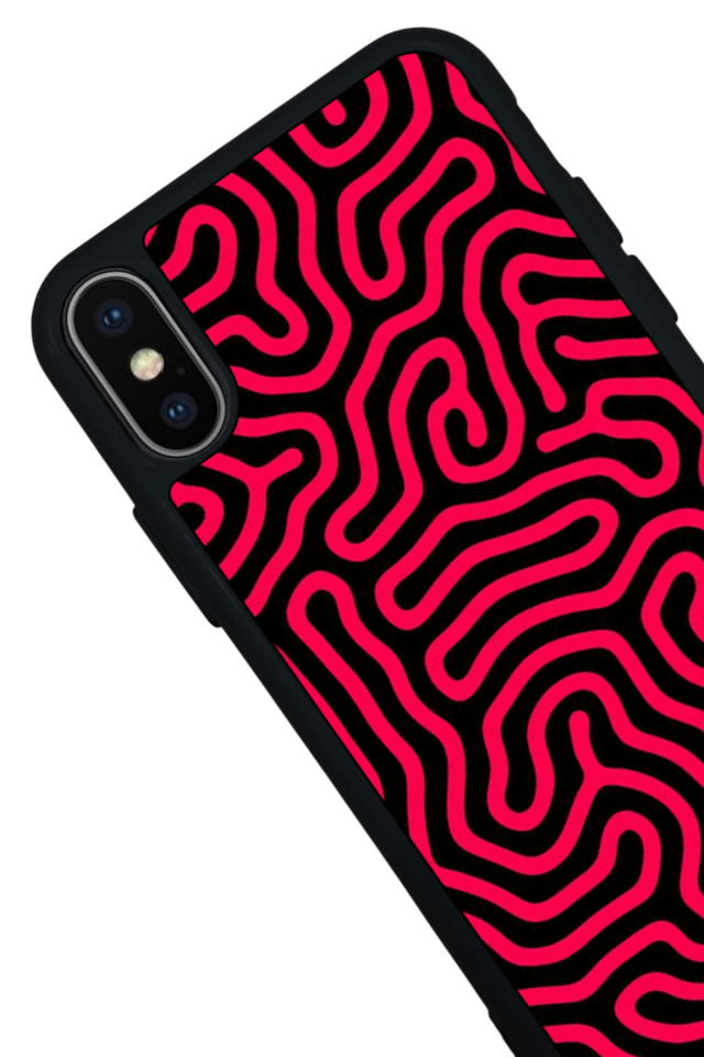 iPhone XS Max Uyumlu Çizgi Sanatı Tasarımlı Glossy Premium Kılıf