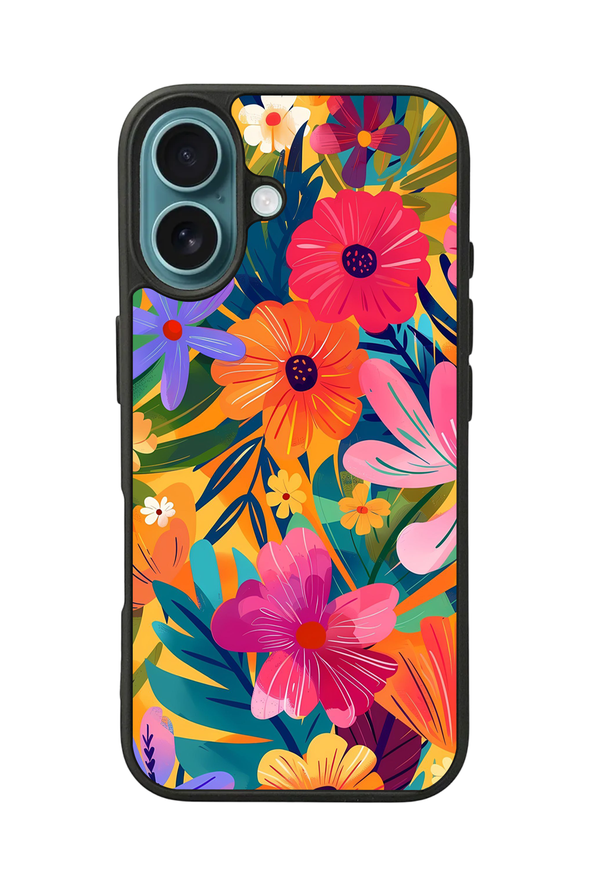 iPhone 16 Uyumlu Floral Tasarımlı Glossy Premium Kılıf