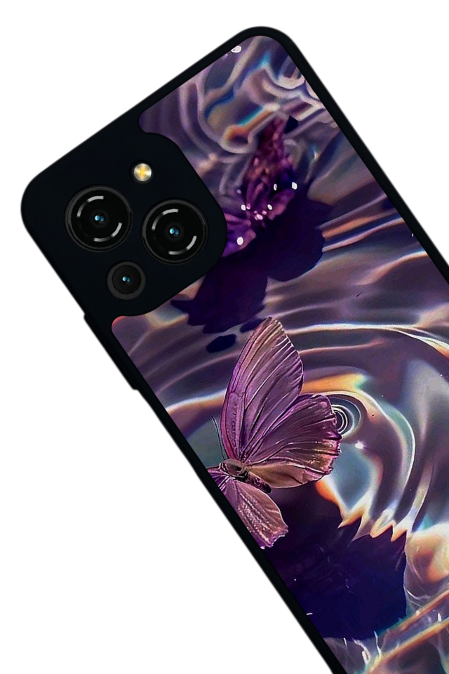 Reeder S23 Pro Max Uyumlu Kelebek Tasarımlı Glossy Premium Kılıf