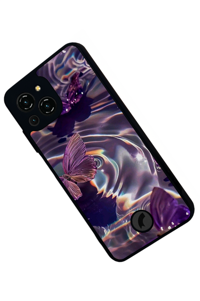 Reeder S23 Pro Max Uyumlu Kelebek Tasarımlı Glossy Premium Kılıf