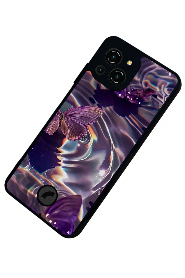 Reeder S23 Pro Max Uyumlu Kelebek Tasarımlı Glossy Premium Kılıf