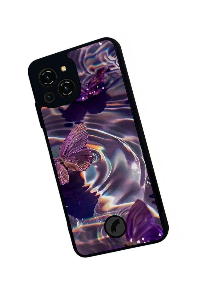 Reeder S23 Pro Max Uyumlu Kelebek Tasarımlı Glossy Premium Kılıf