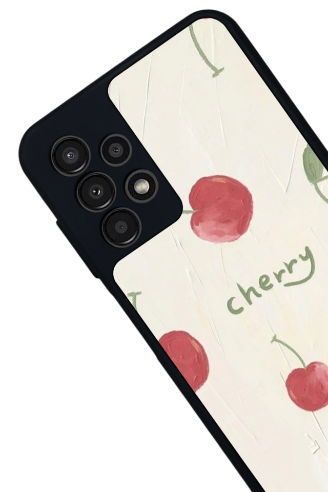 Samsung Galaxy A13 Uyumlu Kiraz Tasarımlı Glossy Premium Kılıf