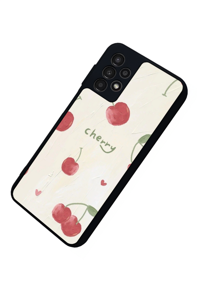 Samsung Galaxy A13 Uyumlu Kiraz Tasarımlı Glossy Premium Kılıf