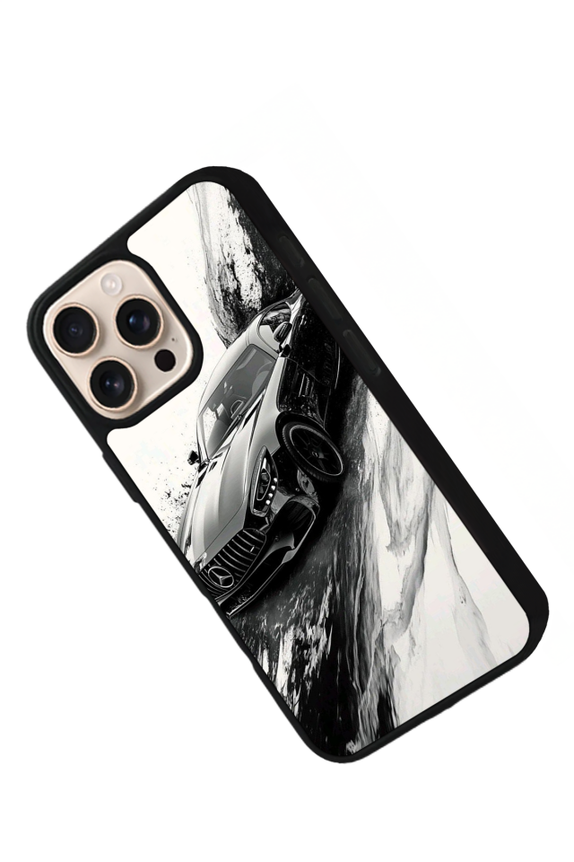 iPhone 15 Pro Uyumlu Mercedes Tasarımlı Glossy Premium Kılıf
