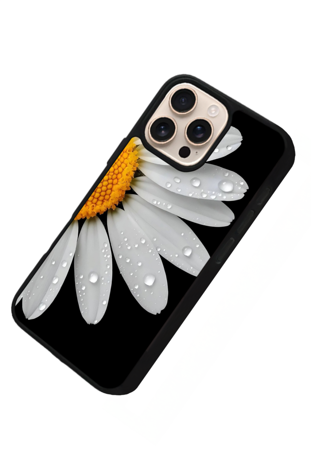 iPhone 15 Pro Max Uyumlu Papatya Tasarımlı Glossy Premium Kılıf