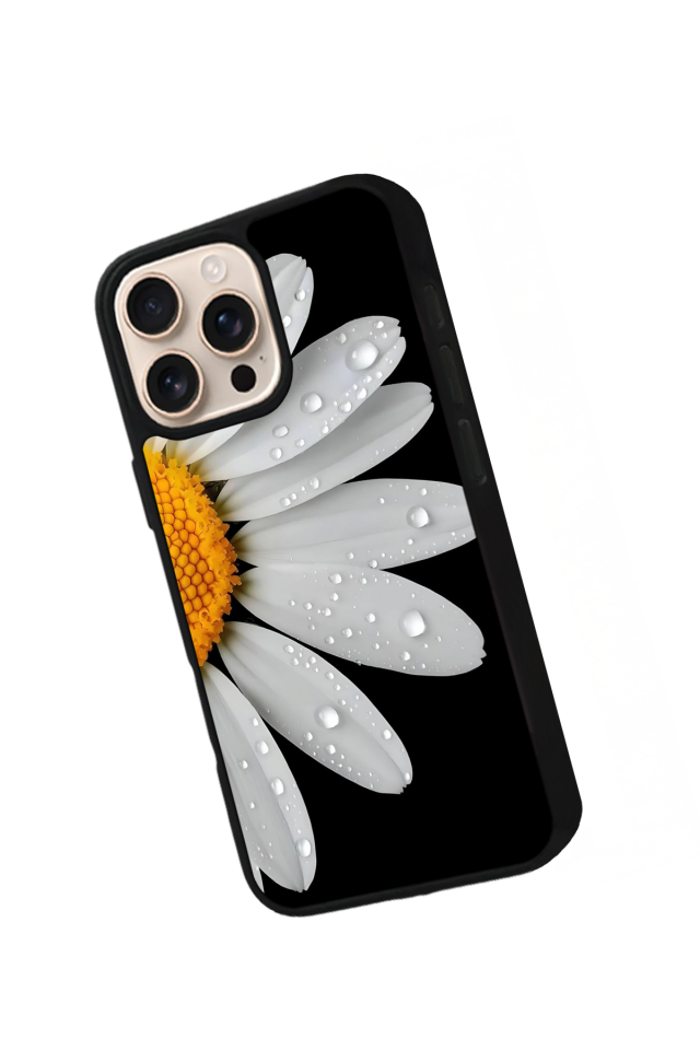 iPhone 15 Pro Max Uyumlu Papatya Tasarımlı Glossy Premium Kılıf