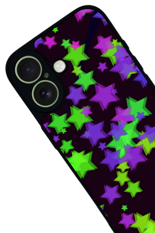 iPhone 17 Uyumlu Retro Yildizlar Tasarımlı Glossy Premium Kılıf