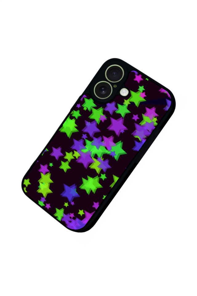 iPhone 17 Uyumlu Retro Yildizlar Tasarımlı Glossy Premium Kılıf