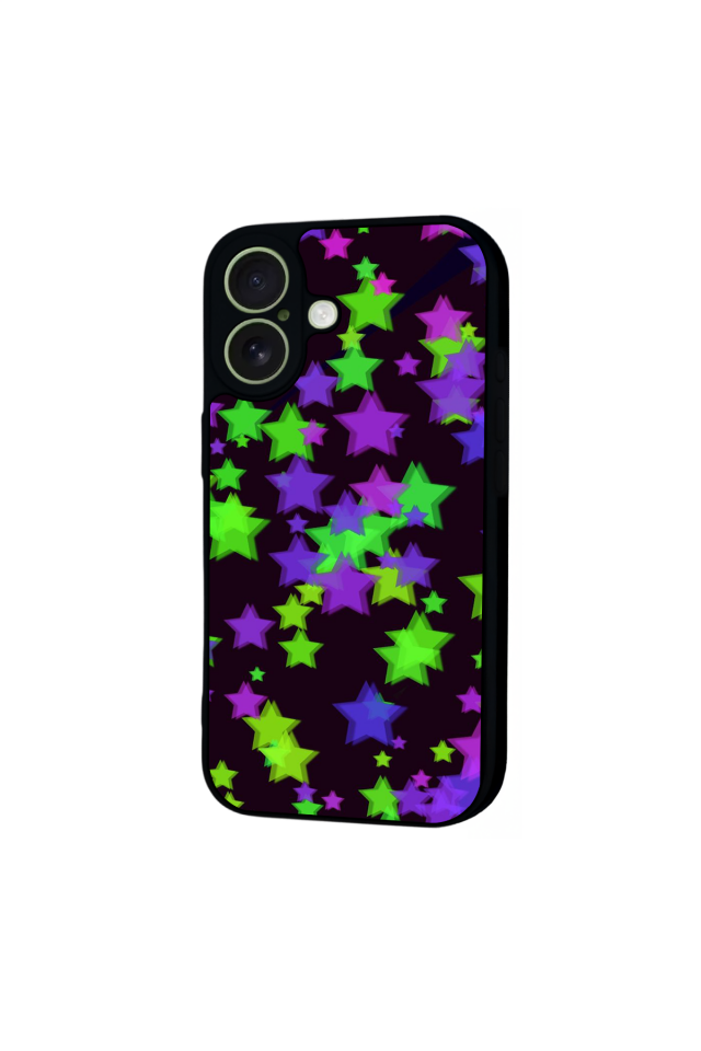 iPhone 17 Uyumlu Retro Yildizlar Tasarımlı Glossy Premium Kılıf