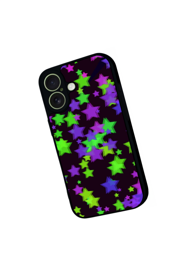 iPhone 17 Uyumlu Retro Yildizlar Tasarımlı Glossy Premium Kılıf