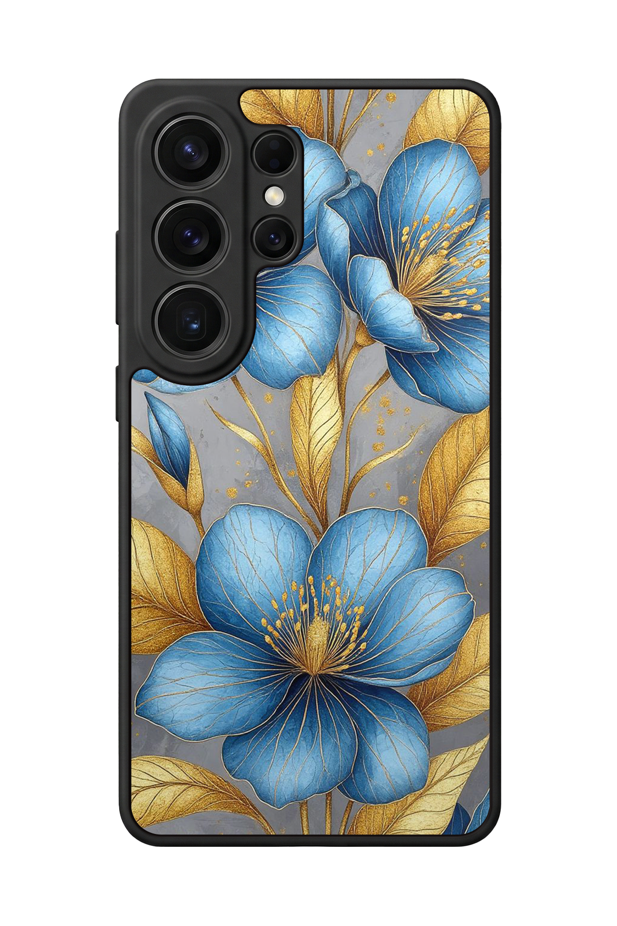 Samsung Galaxy S26 Ultra Uyumlu Yaldizli Cicek Tasarımlı Glossy Premium Kılıf