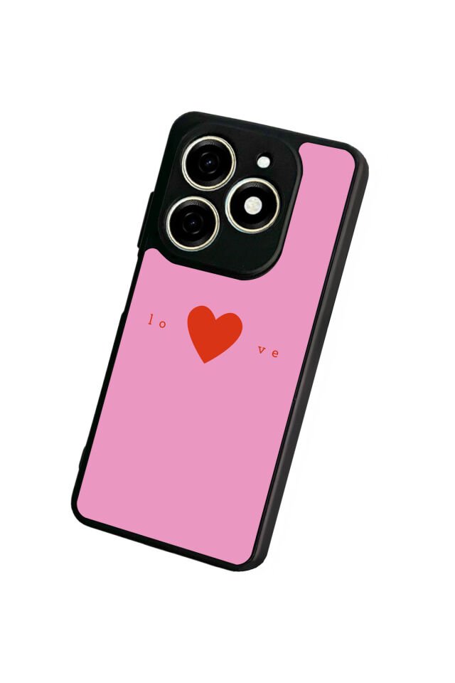 Tecno Spark 20/20C Uyumlu Kalp Love Tasarımlı Glossy Premium Kılıf
