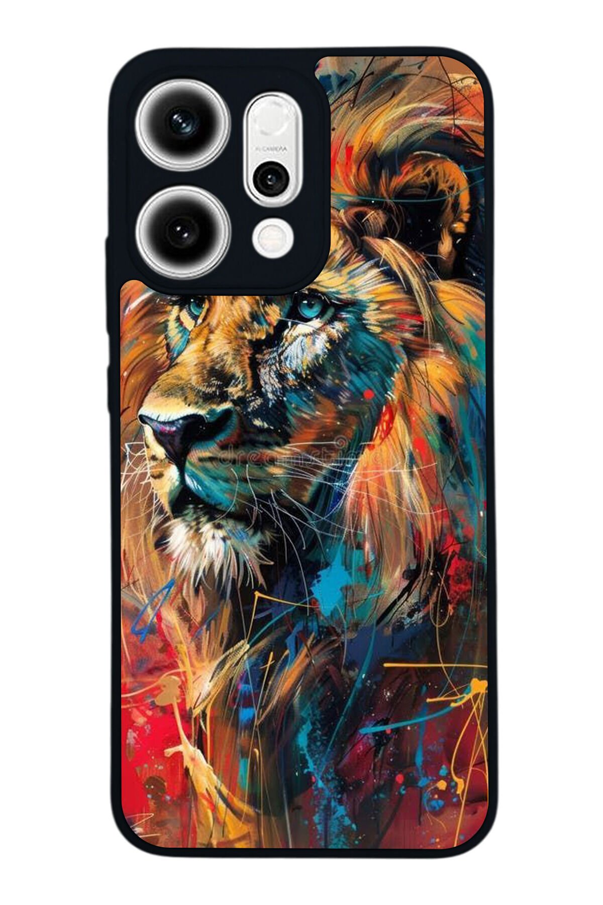 Oppo Reno 14 Uyumlu Aslan Tasarımlı Glossy Premium Kılıf