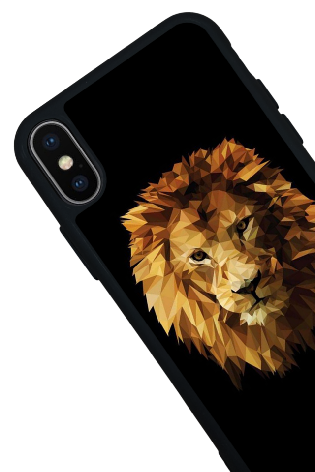 iPhone X/ XS Uyumlu Aslan Tasarımlı Glossy Premium Kılıf