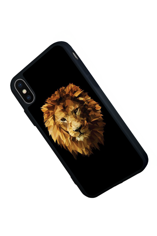 iPhone X/ XS Uyumlu Aslan Tasarımlı Glossy Premium Kılıf