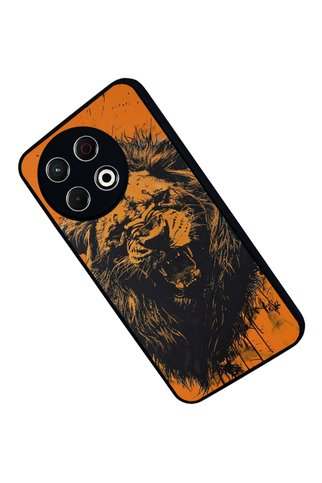 Tecno Spark 30 Pro Uyumlu Aslan Tasarımlı Glossy Premium Kılıf