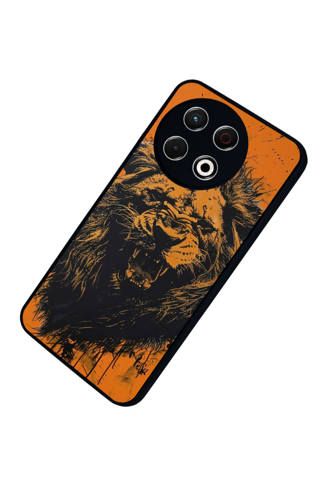 Tecno Spark 30 Pro Uyumlu Aslan Tasarımlı Glossy Premium Kılıf