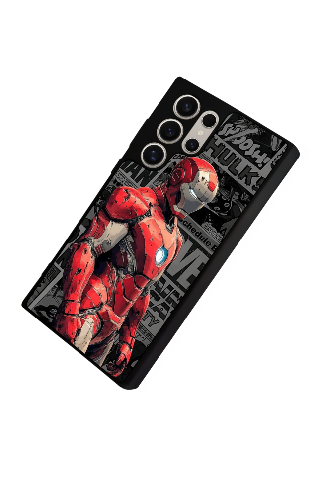 Samsung Galaxy S22 Ultra Uyumlu  Iron Man ( Demir Adam ) Tasarımlı Glossy Premium Kılıf
