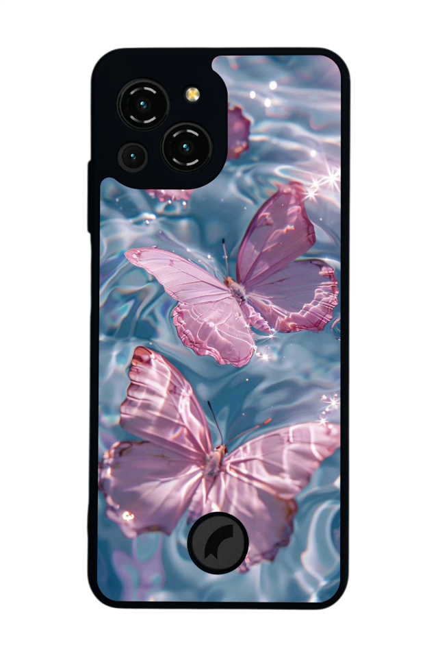 Reeder S23 Pro Max Uyumlu Kelebek Tasarımlı Glossy Premium Kılıf