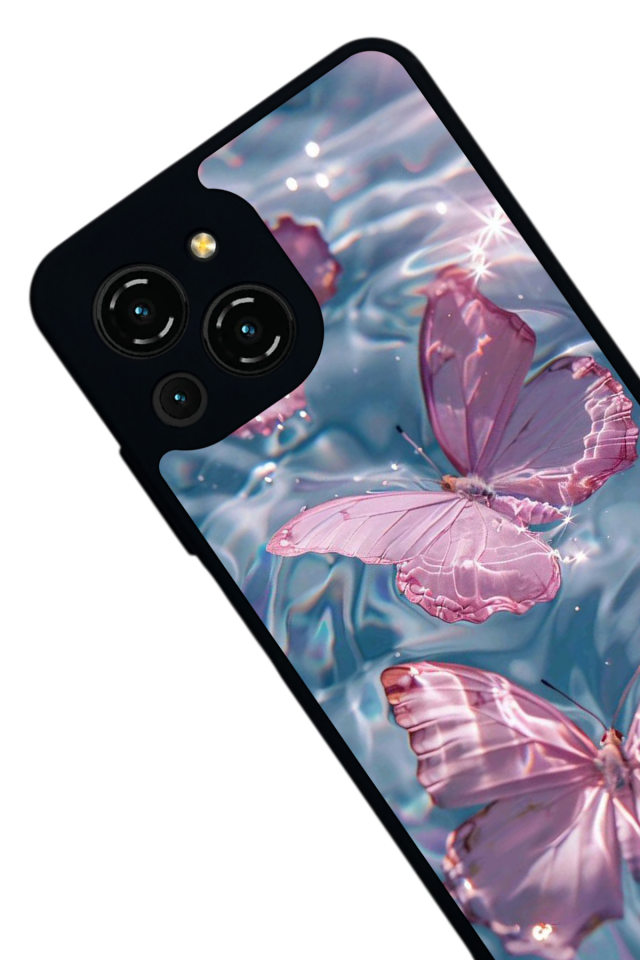 Reeder S23 Pro Max Uyumlu Kelebek Tasarımlı Glossy Premium Kılıf