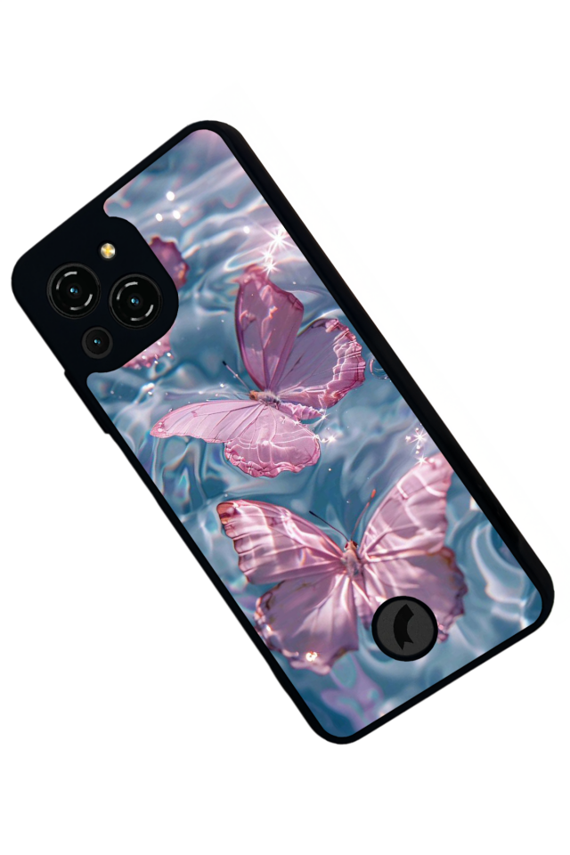 Reeder S23 Pro Max Uyumlu Kelebek Tasarımlı Glossy Premium Kılıf