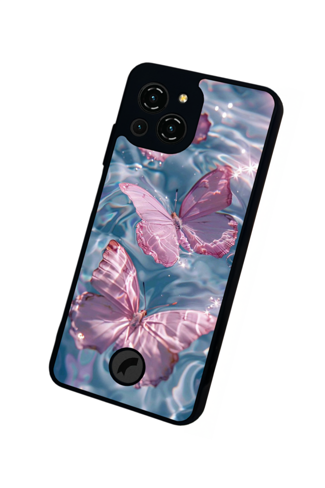 Reeder S23 Pro Max Uyumlu Kelebek Tasarımlı Glossy Premium Kılıf