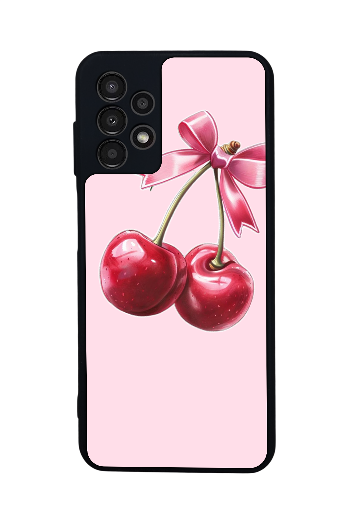 Samsung Galaxy A13 Uyumlu Kiraz Tasarımlı Glossy Premium Kılıf